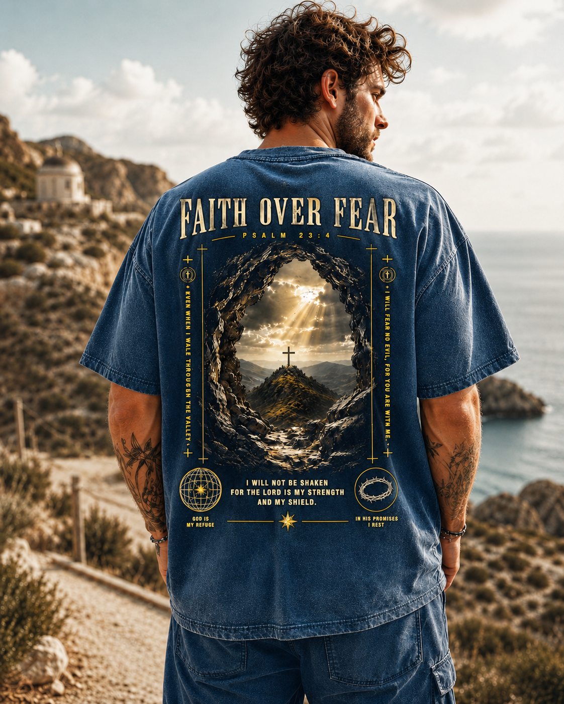 Faith Over Fear Vintage Christian T-Shirt