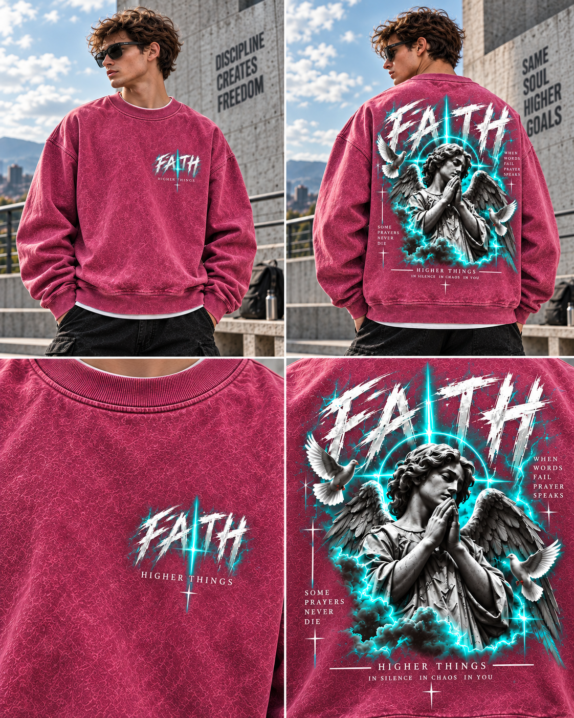 FAITH ANGEL – Higher Things Washed Sweatshirt