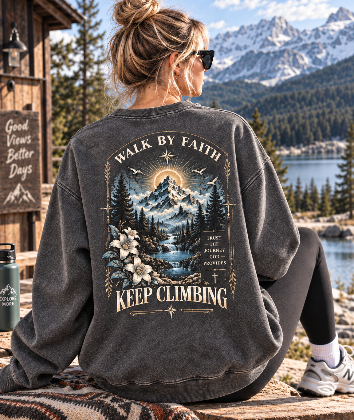 Walk by Faith Vintage Mountain Sweatshirt