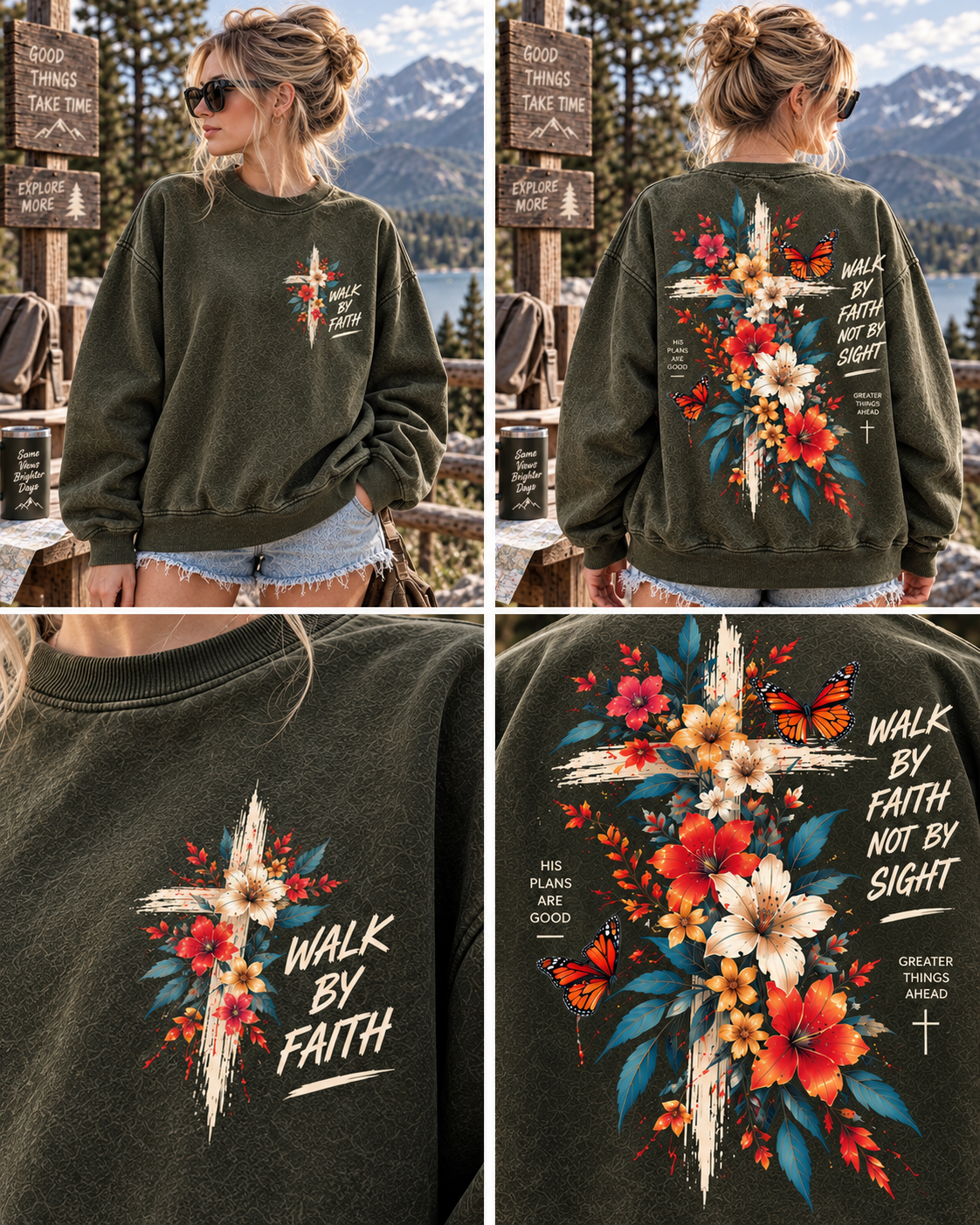 Walk by Faith Floral Sweatshirt