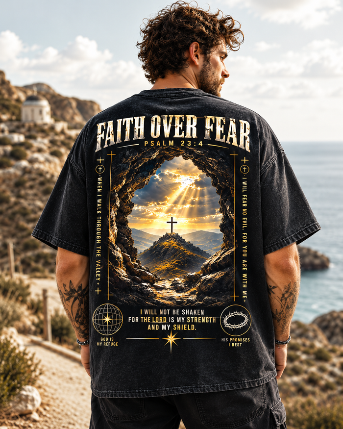 Faith Over Fear Vintage Christian T-Shirt
