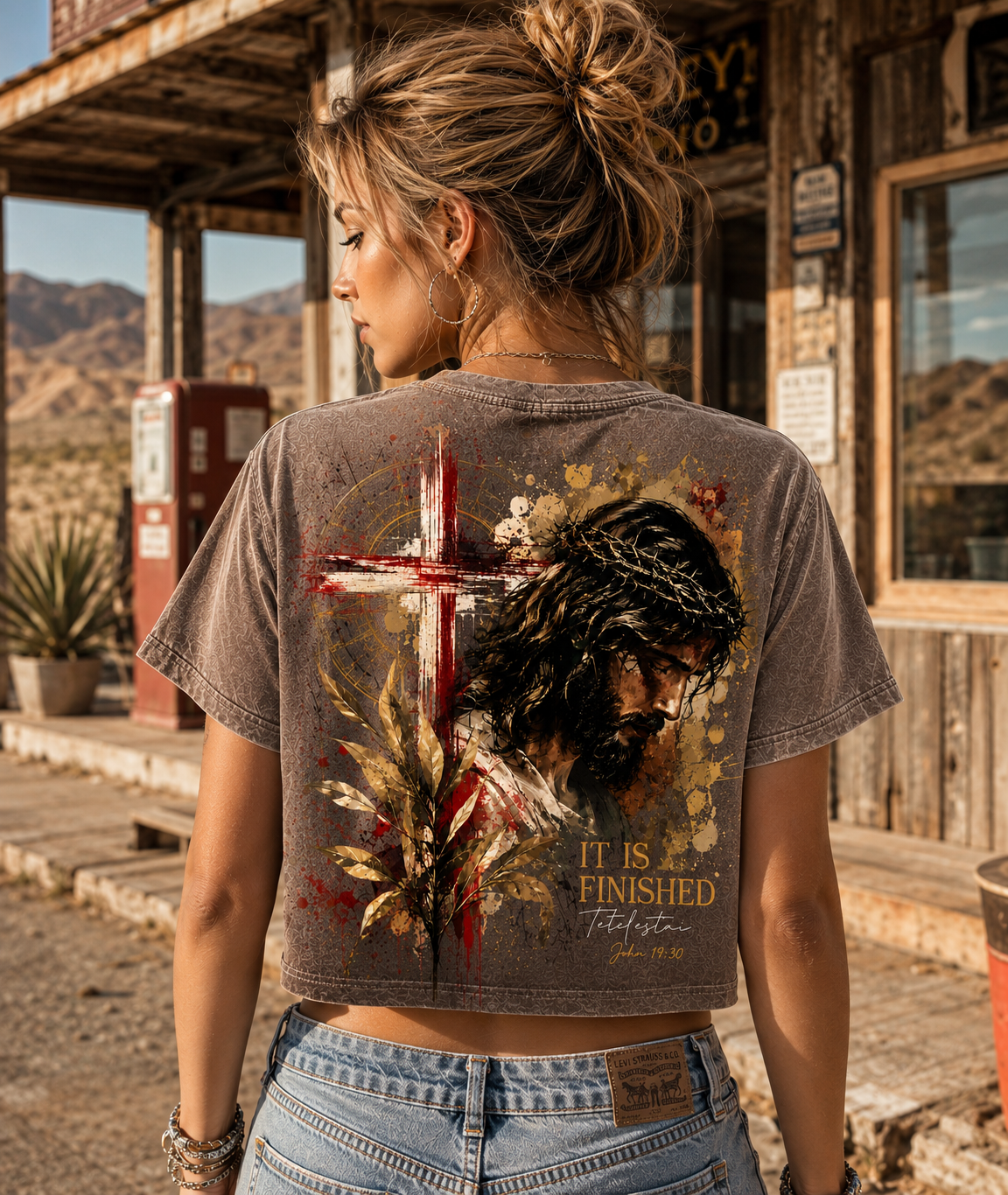 It Is Finished – Vintage Cross Crop Top