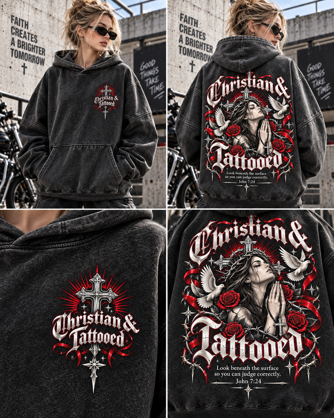 Christian & Tattooed – Vintage Gothic Hoodie