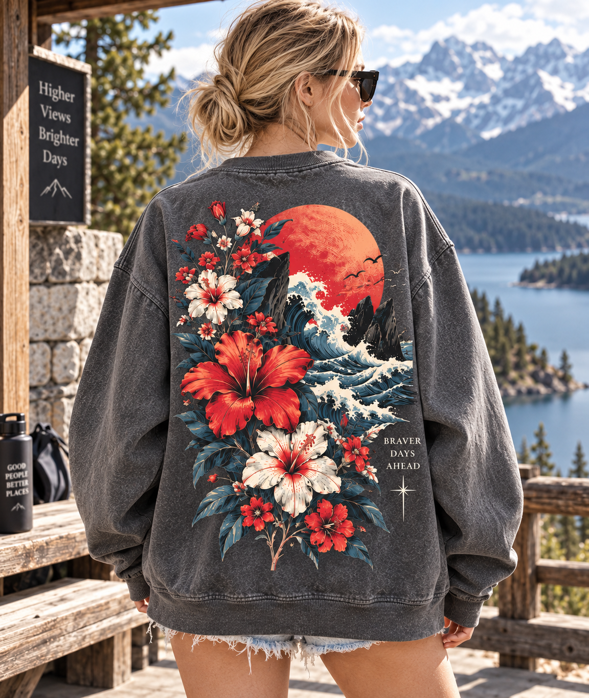 Braver Days Vintage Floral Sweatshirt
