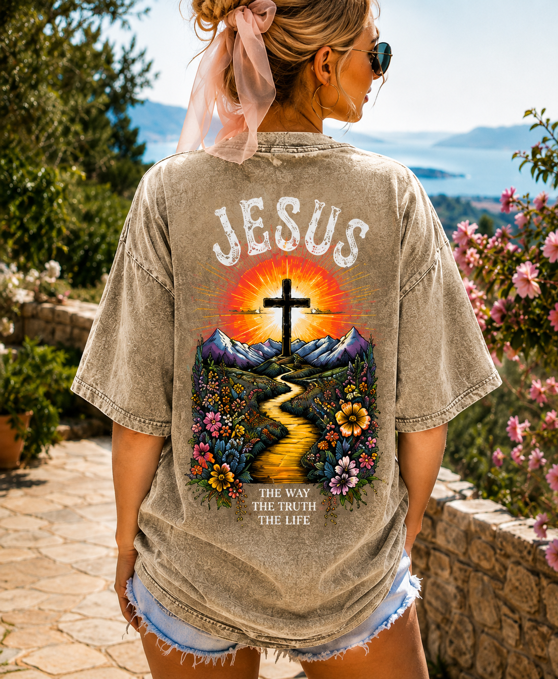JESUS Vintage Washed Tee – The Way, The Truth, The Life
