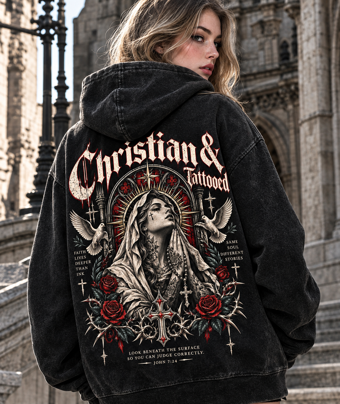 Christian & Tattooed Vintage Hoodie – Faith & Ink