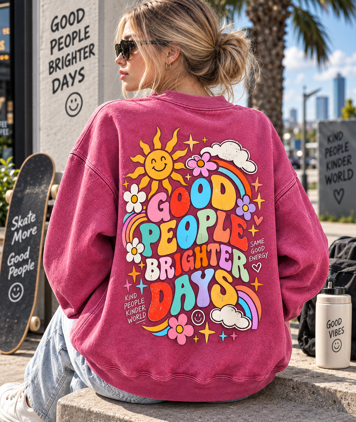 Good People Brighter Days – Vintage Graphic Sweatshirt