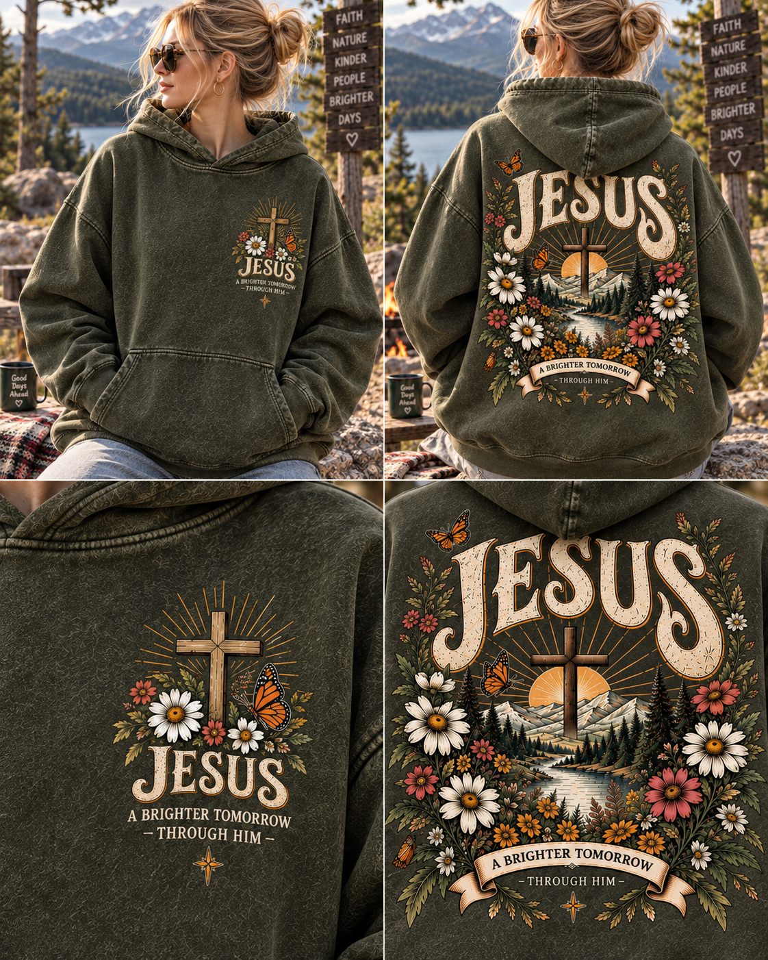Jesus Vintage Wildflower Hoodie – A Brighter Tomorrow