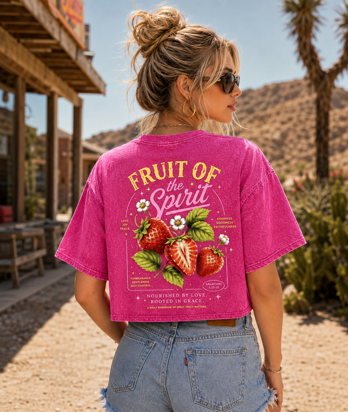 Fruit of the Spirit – Vintage Strawberry Crop Tee