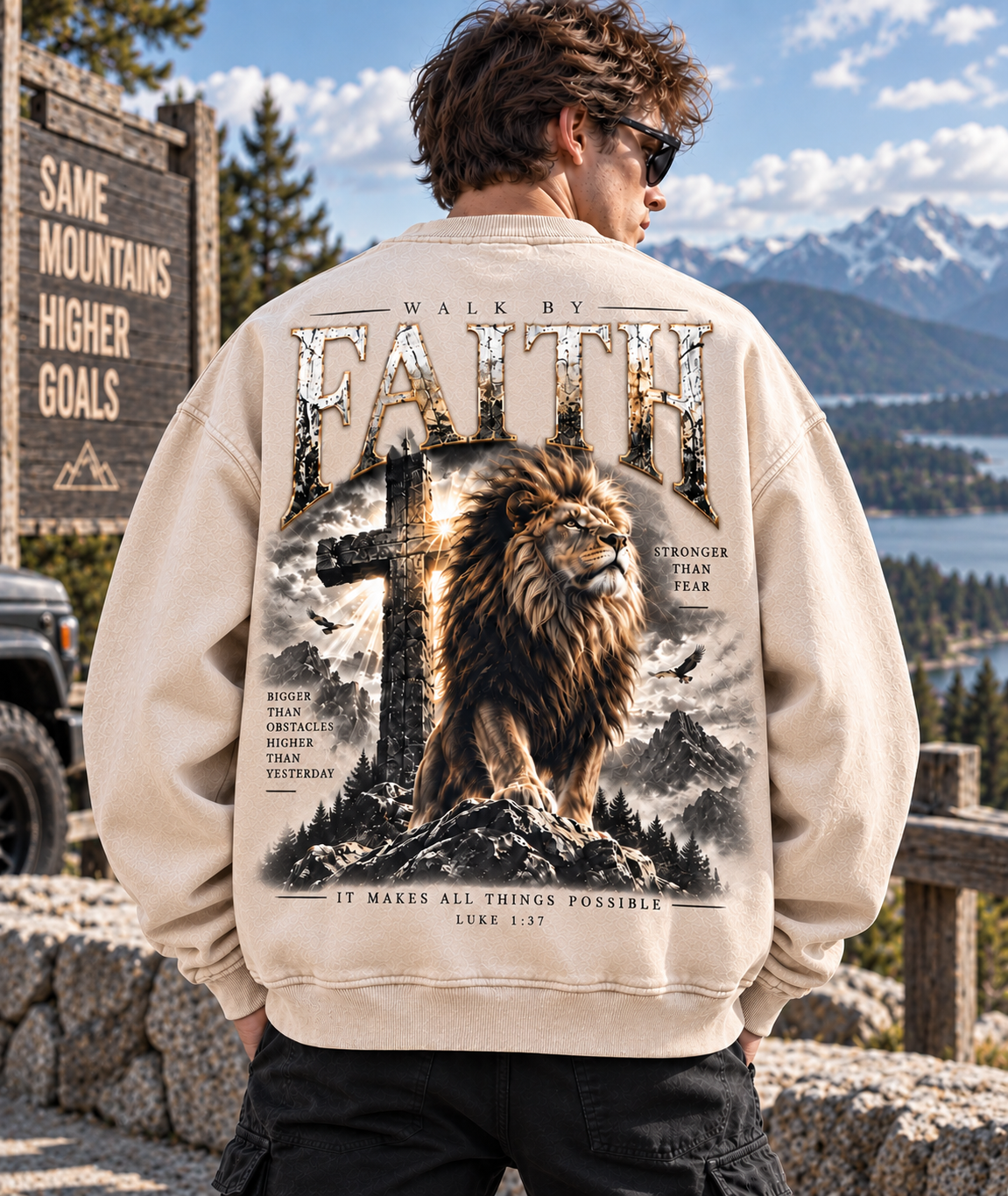 Walk By Faith – Vintage Lion Sweatshirt