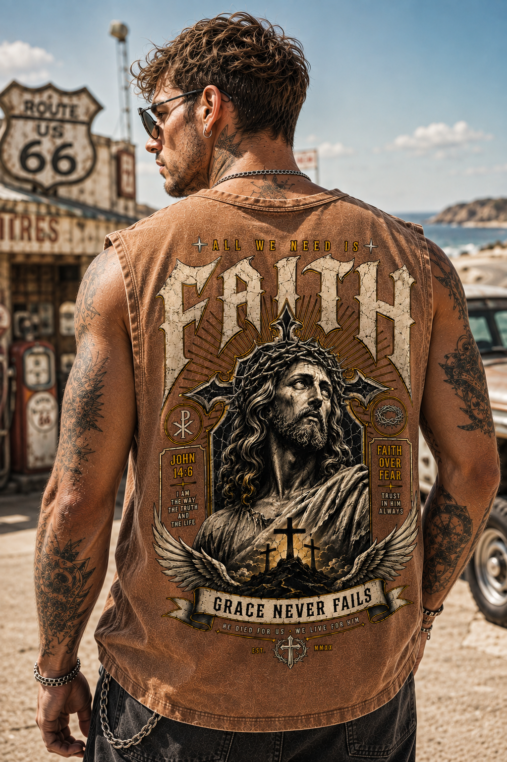 Faith Never Fails – Vintage Faith Wash Tee