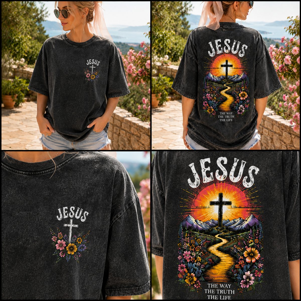 JESUS Vintage Washed Tee – The Way, The Truth, The Life