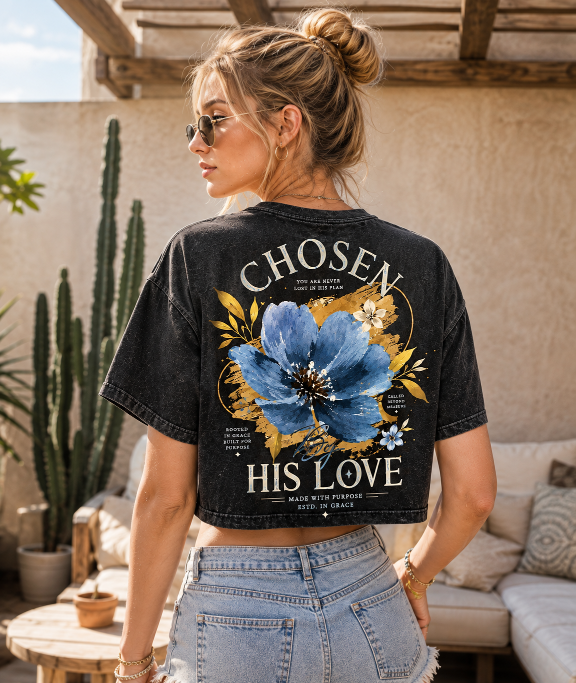 Chosen His Love – Vintage Floral Crop Top