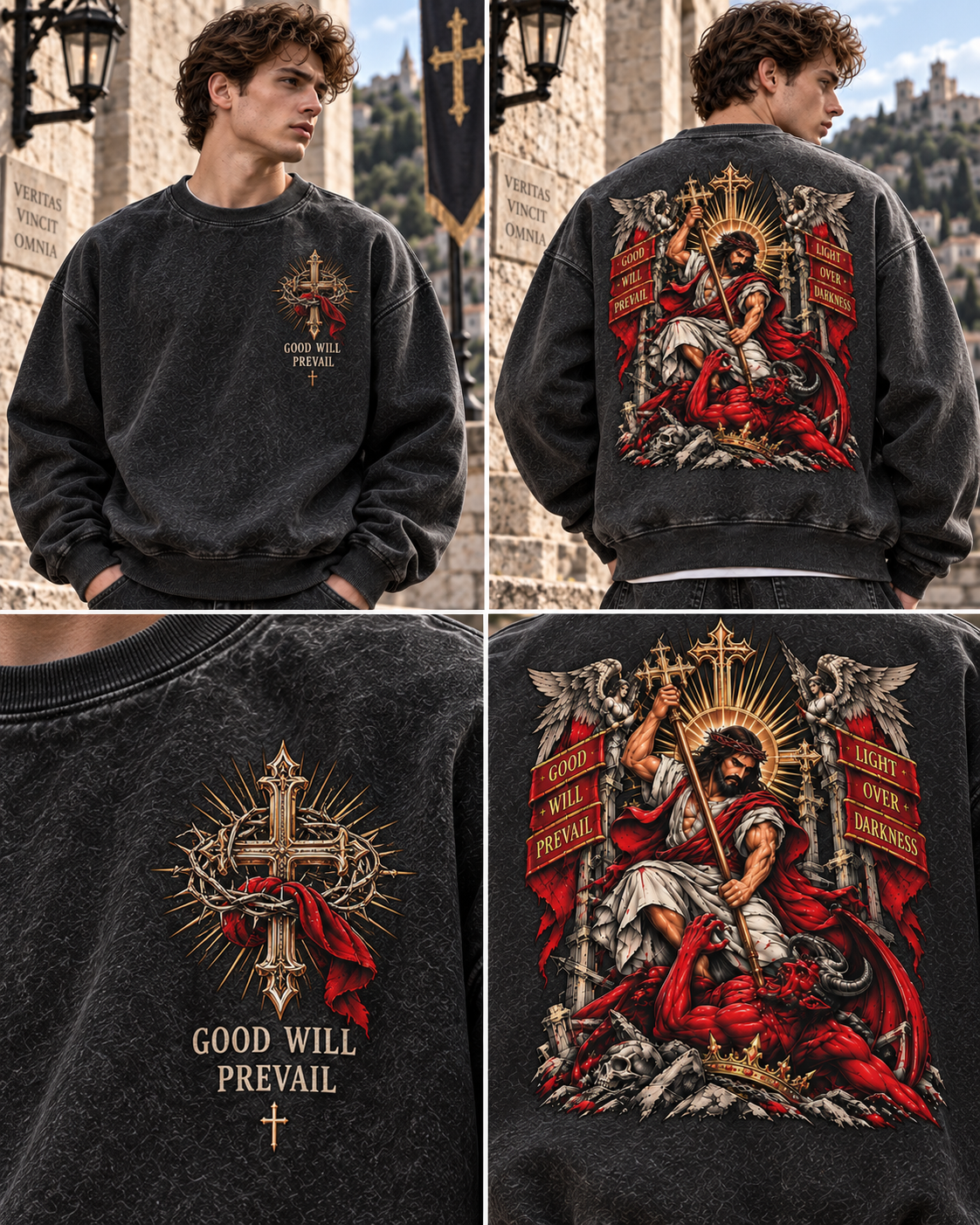 Good Will Prevail – Vintage Faith Washed Sweatshirt