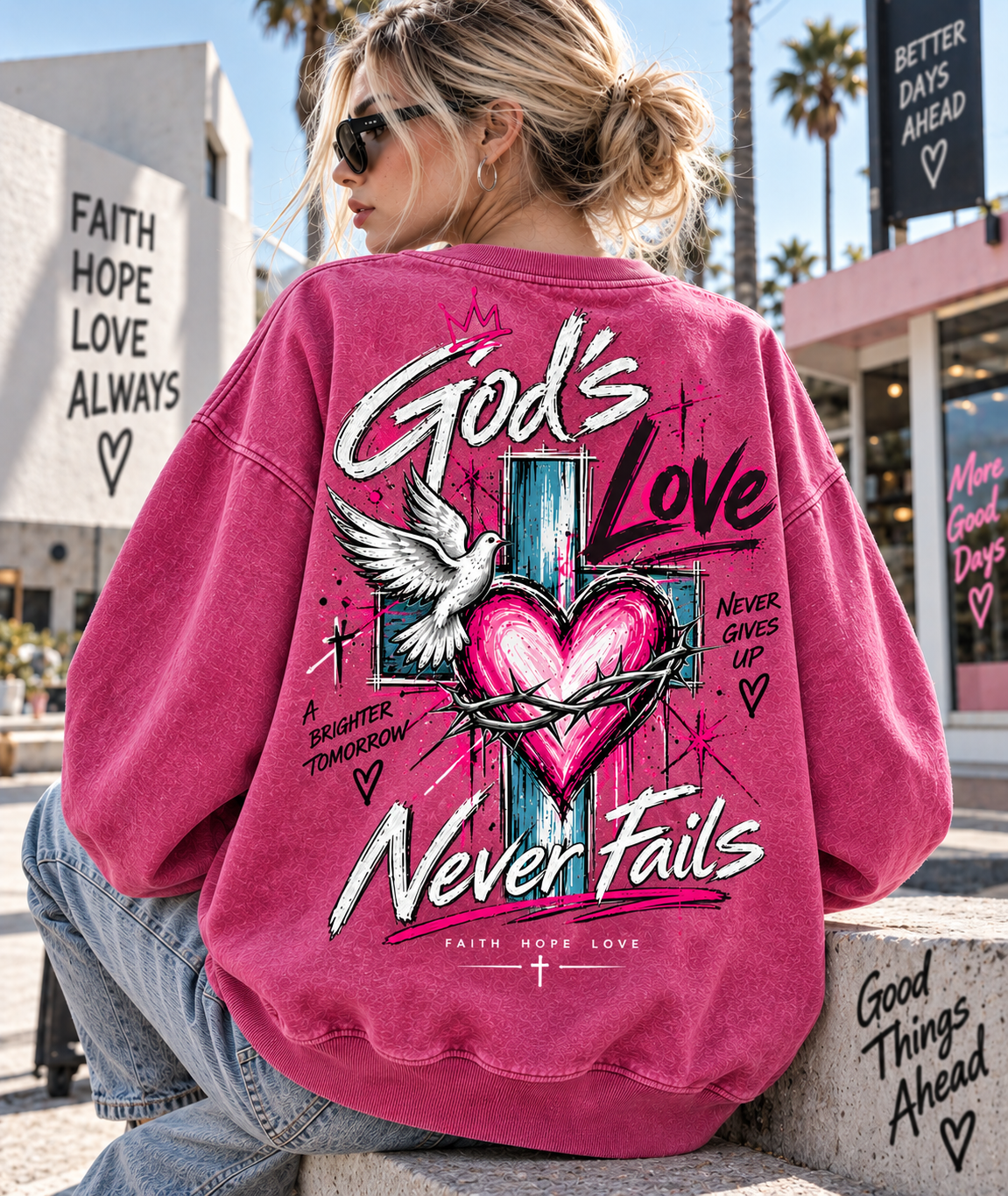 Faith Hope Love – Never Fails Vintage Sweatshirt