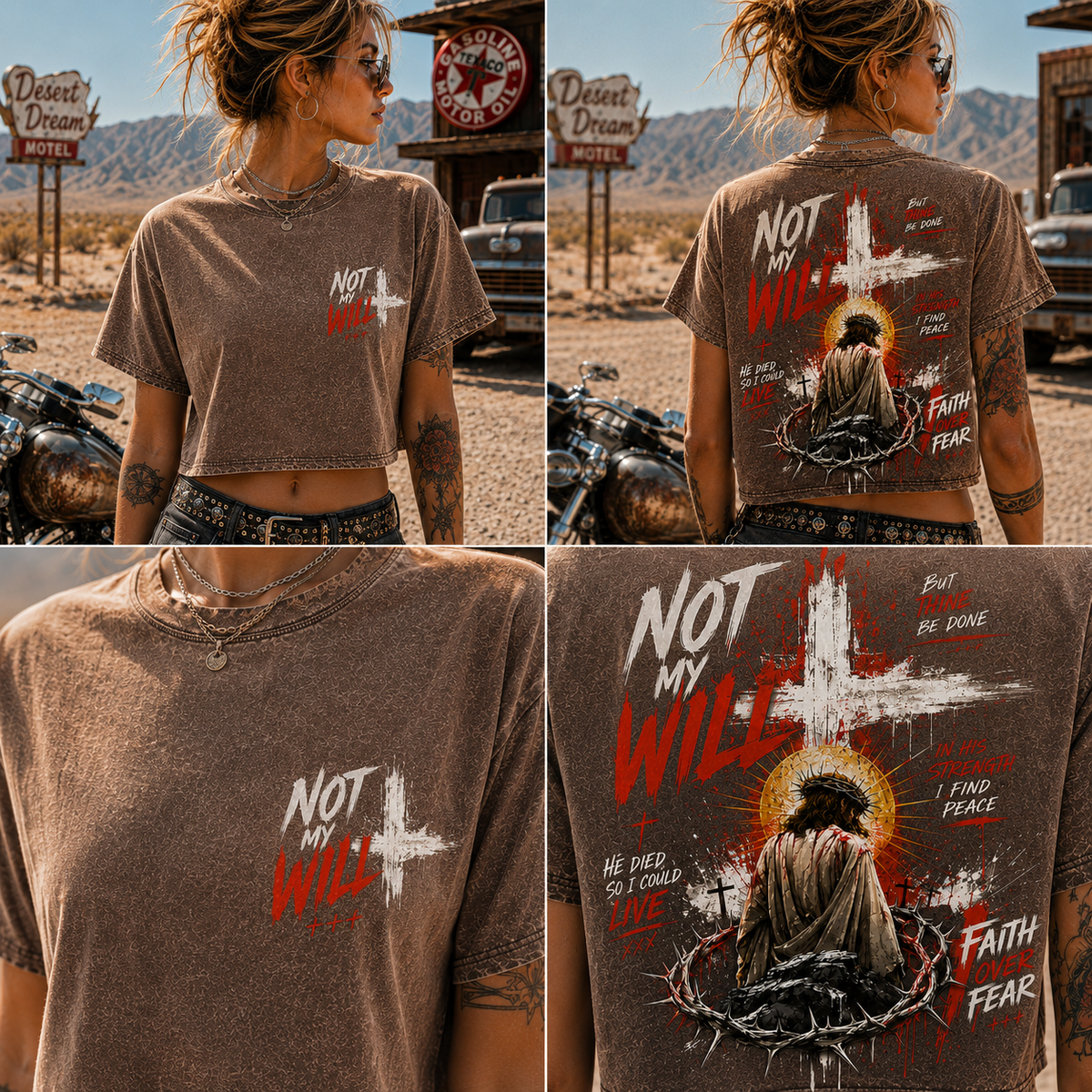 Not My Will – Faith Over Fear Crop Top