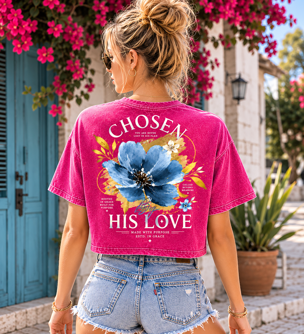 Chosen His Love – Vintage Floral Crop Top
