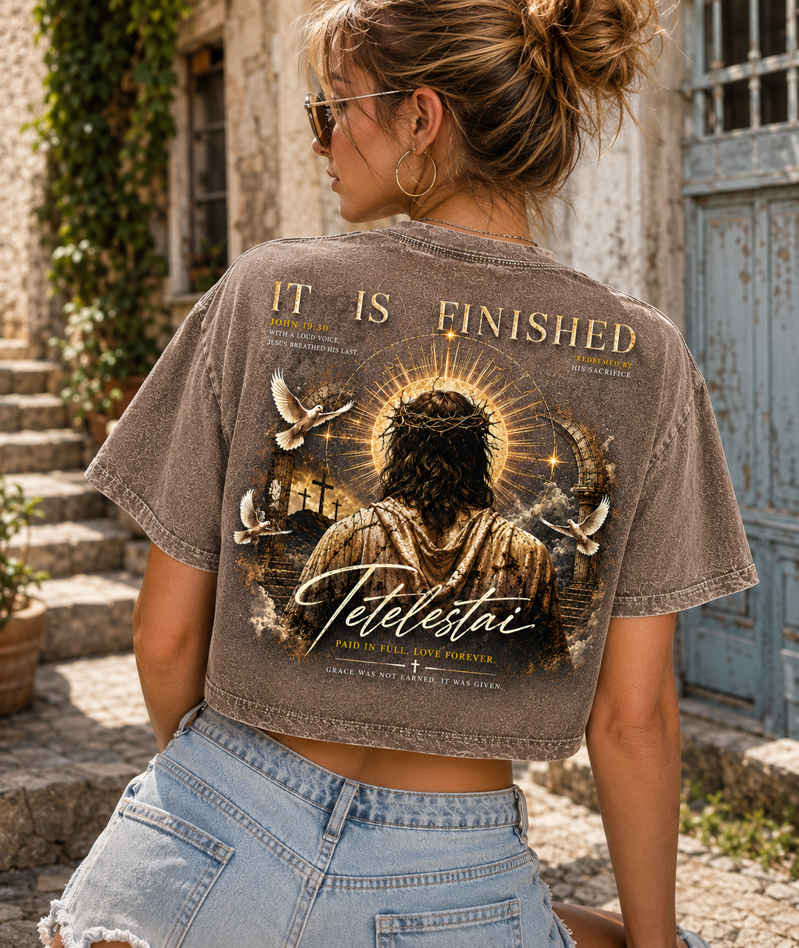 Tetelestai Faith Vintage Crop Top – It Is Finished