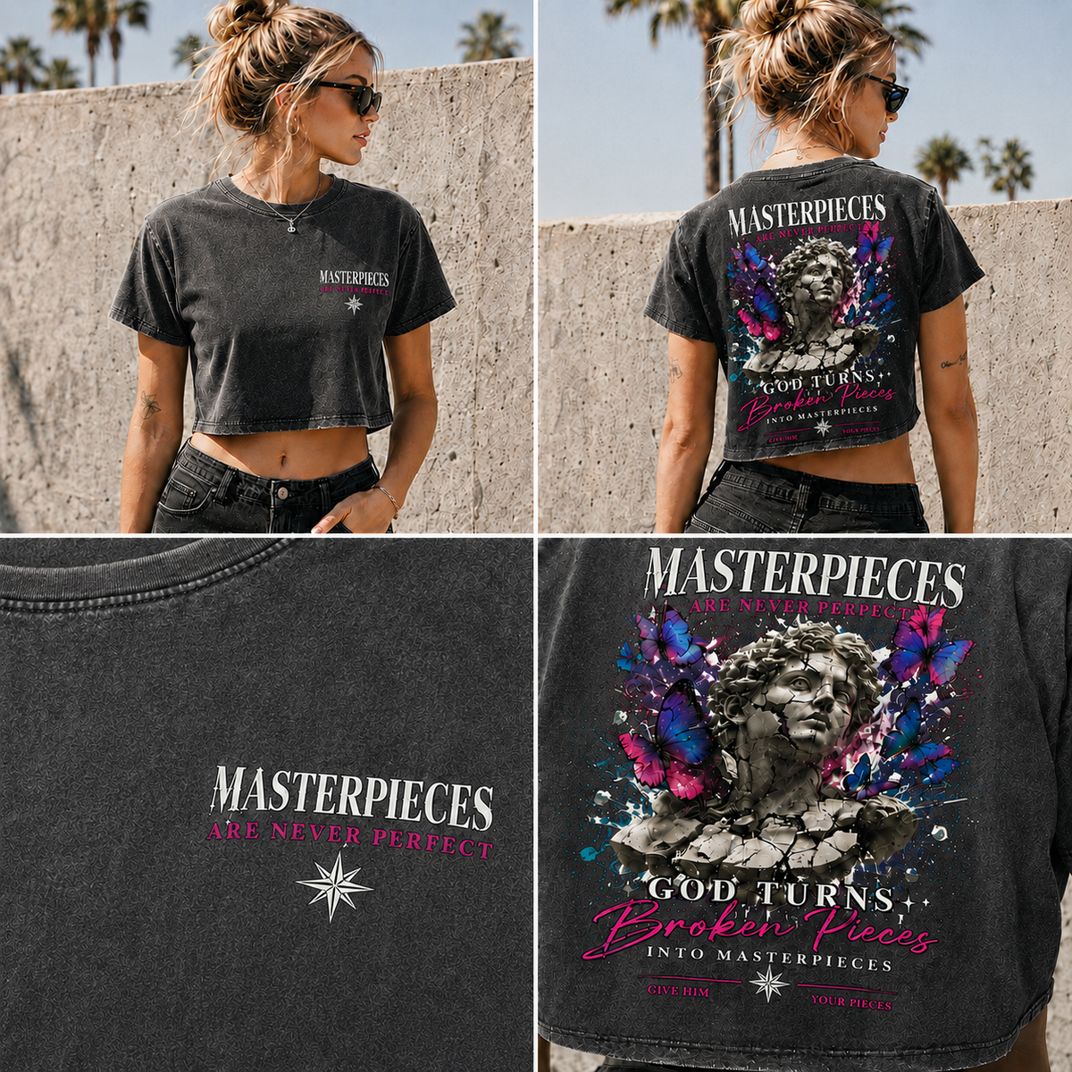 Masterpieces Broken Pieces – Vintage Faith Crop Top
