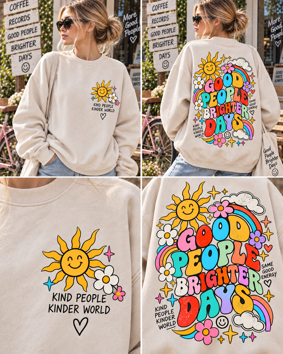 Good People Brighter Days – Vintage Graphic Sweatshirt