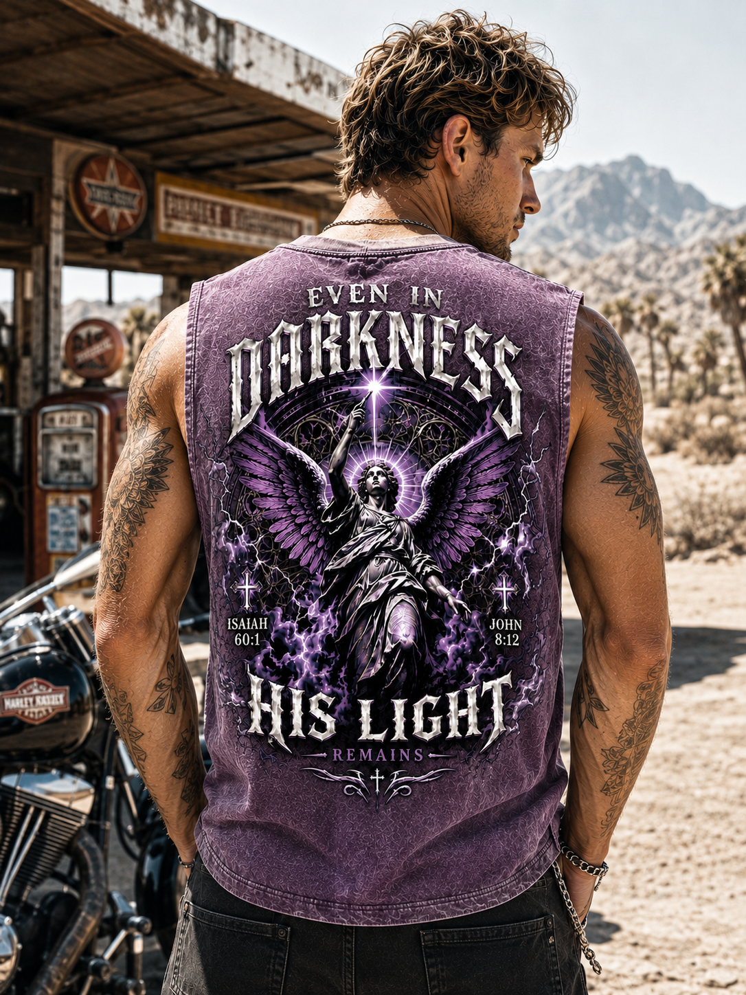 Even in Darkness – Gothic Angel Washed Tee