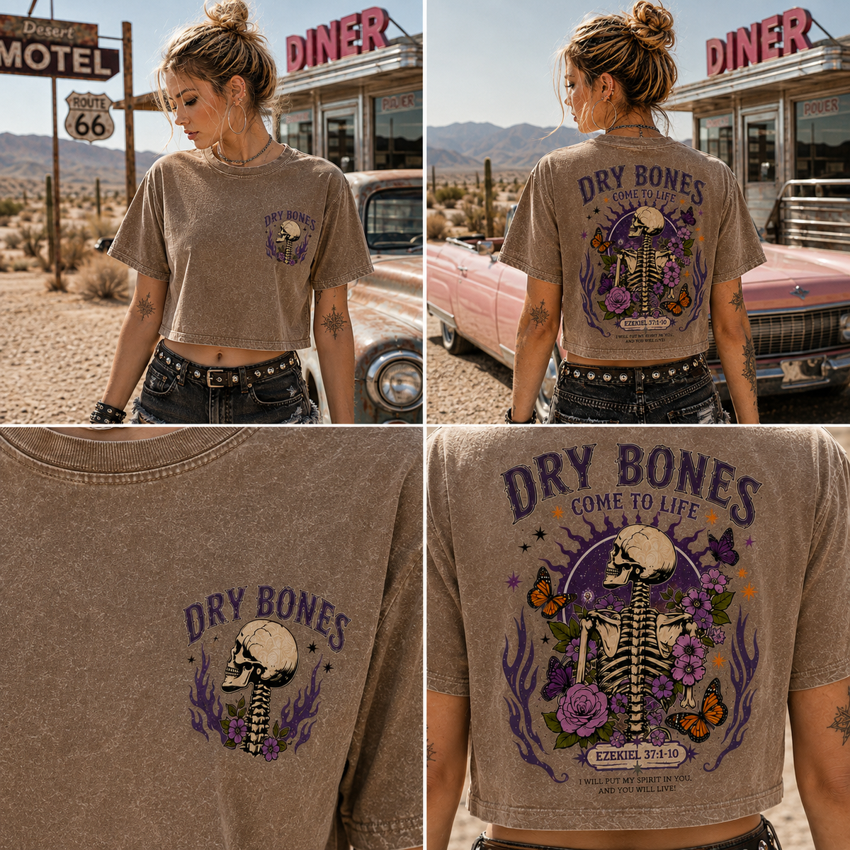 Dry Bones Come to Life – Vintage Skeleton Crop Top