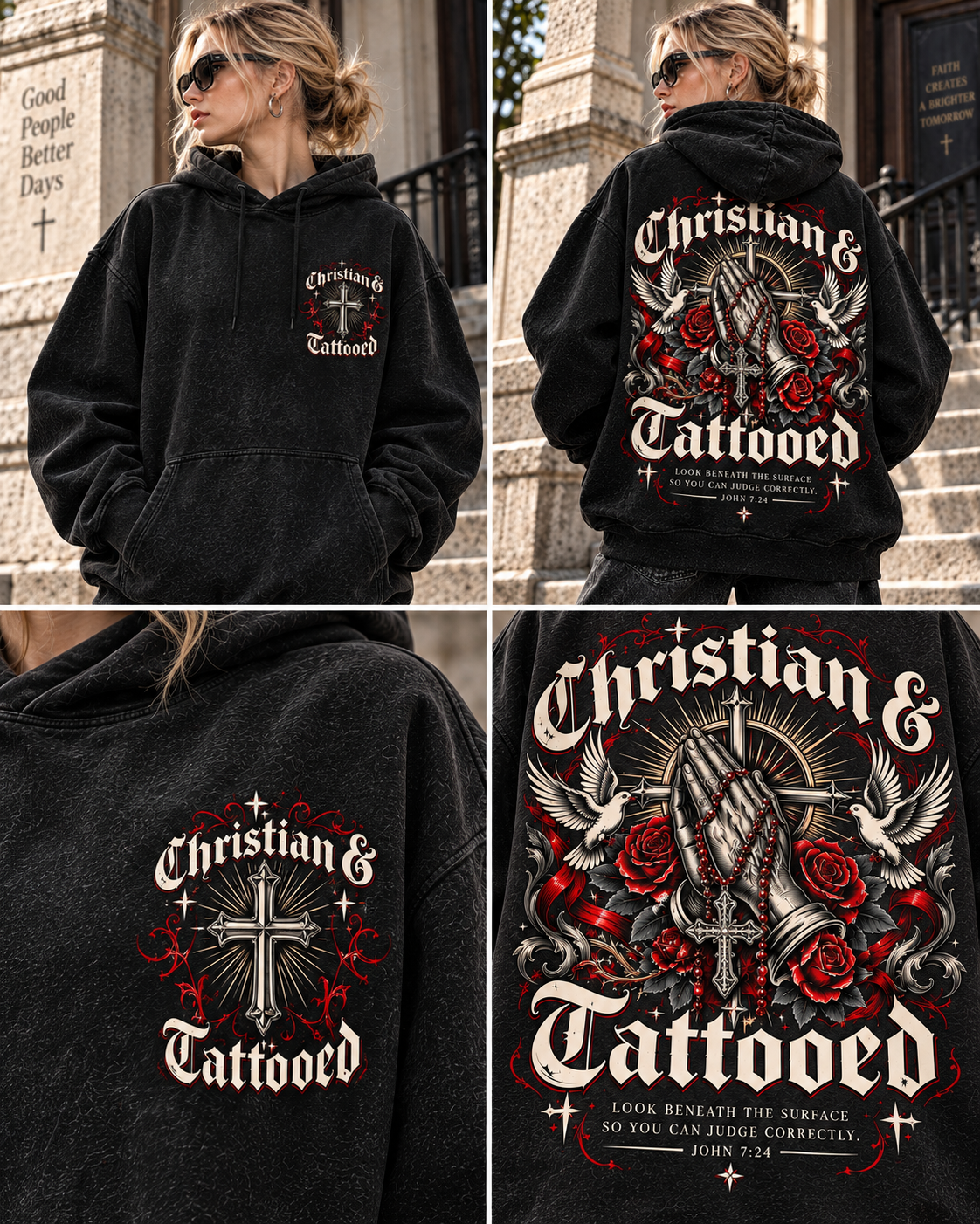 Christian & Tattooed Vintage Hoodie – Gothic Faith