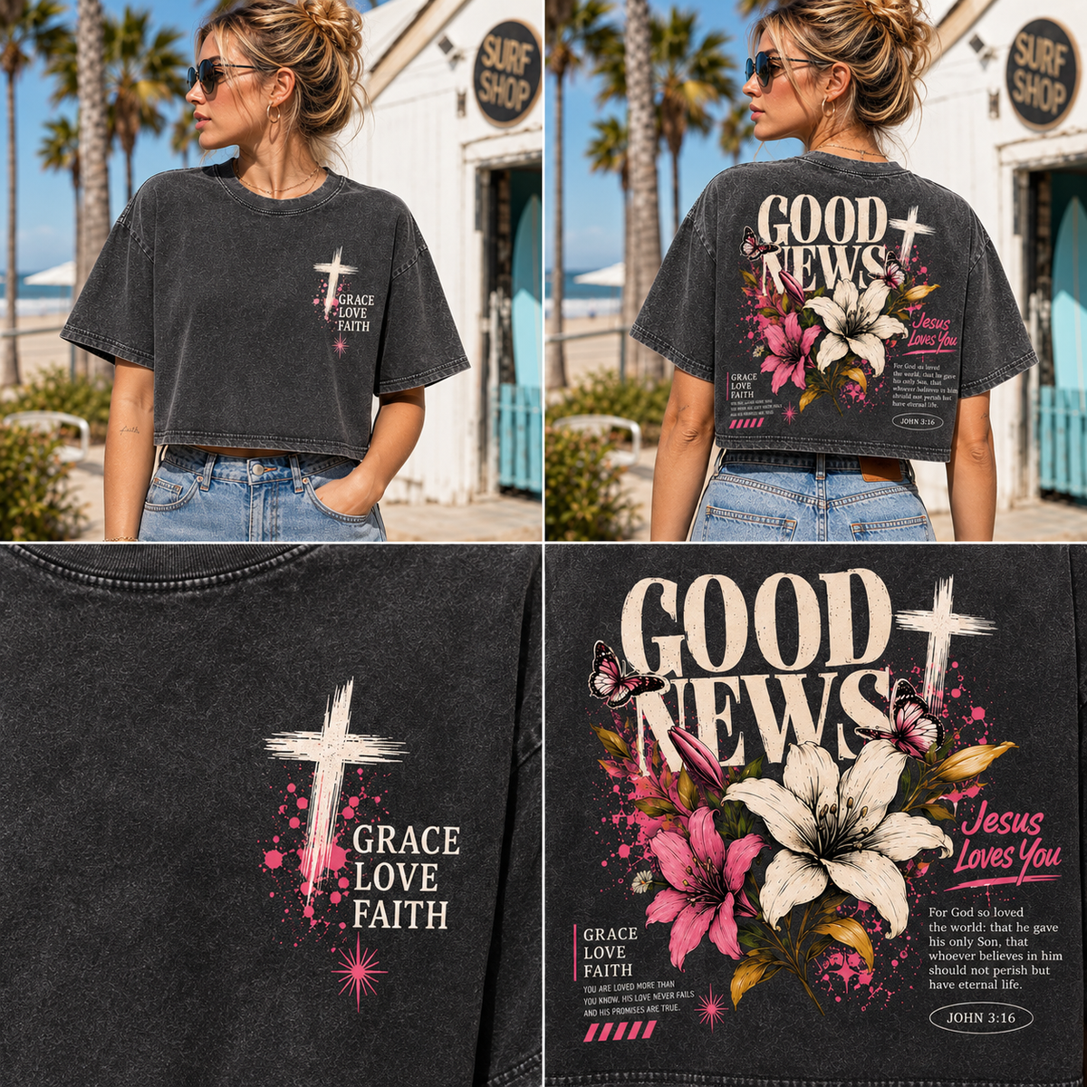 Good News Vintage Crop Top