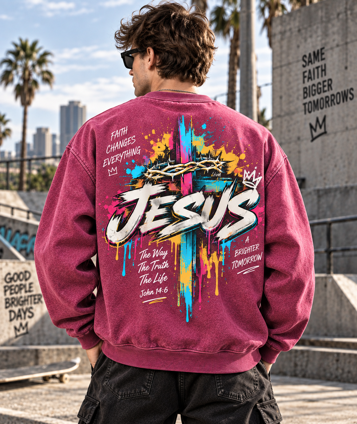 Jesus Faith Vintage Washed Sweatshirt