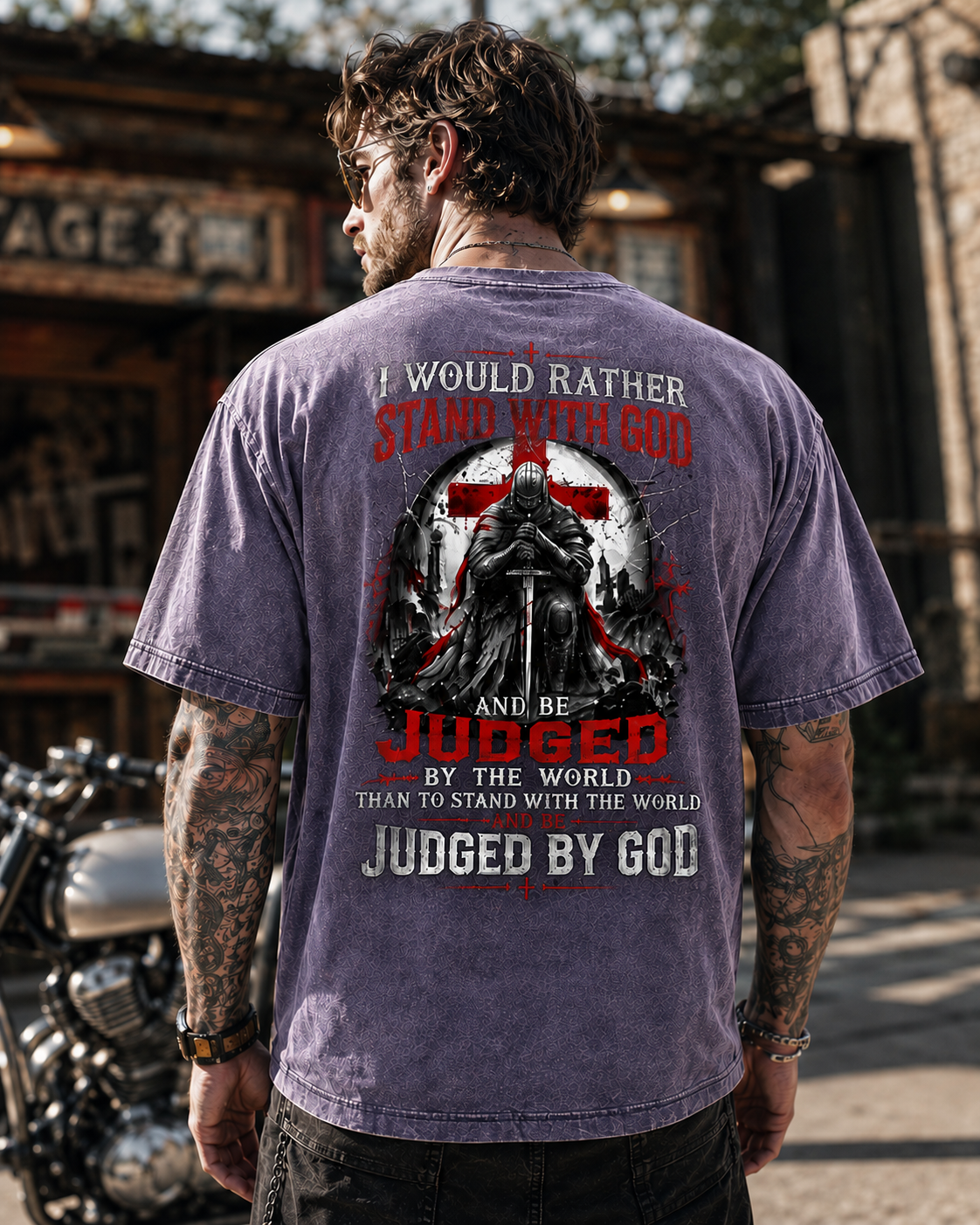 Judged by God – Vintage Washed Oversized Graphic T-Shirt