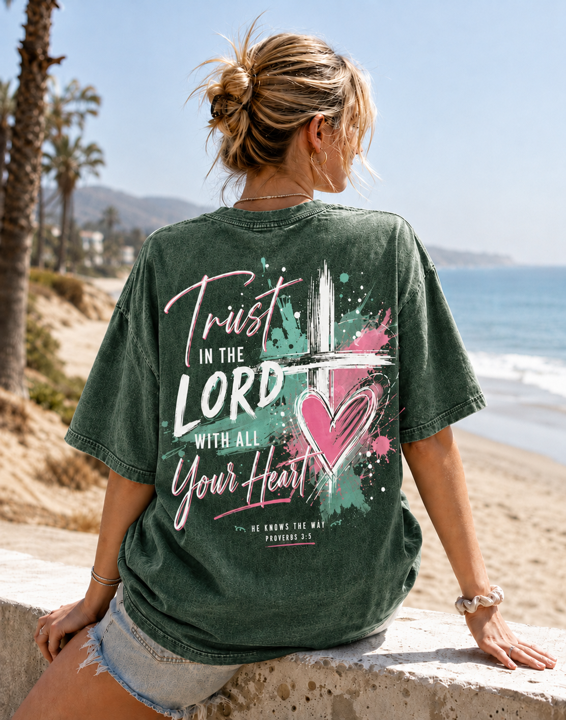 Faith Over Fear Graphic Washed T-Shirt