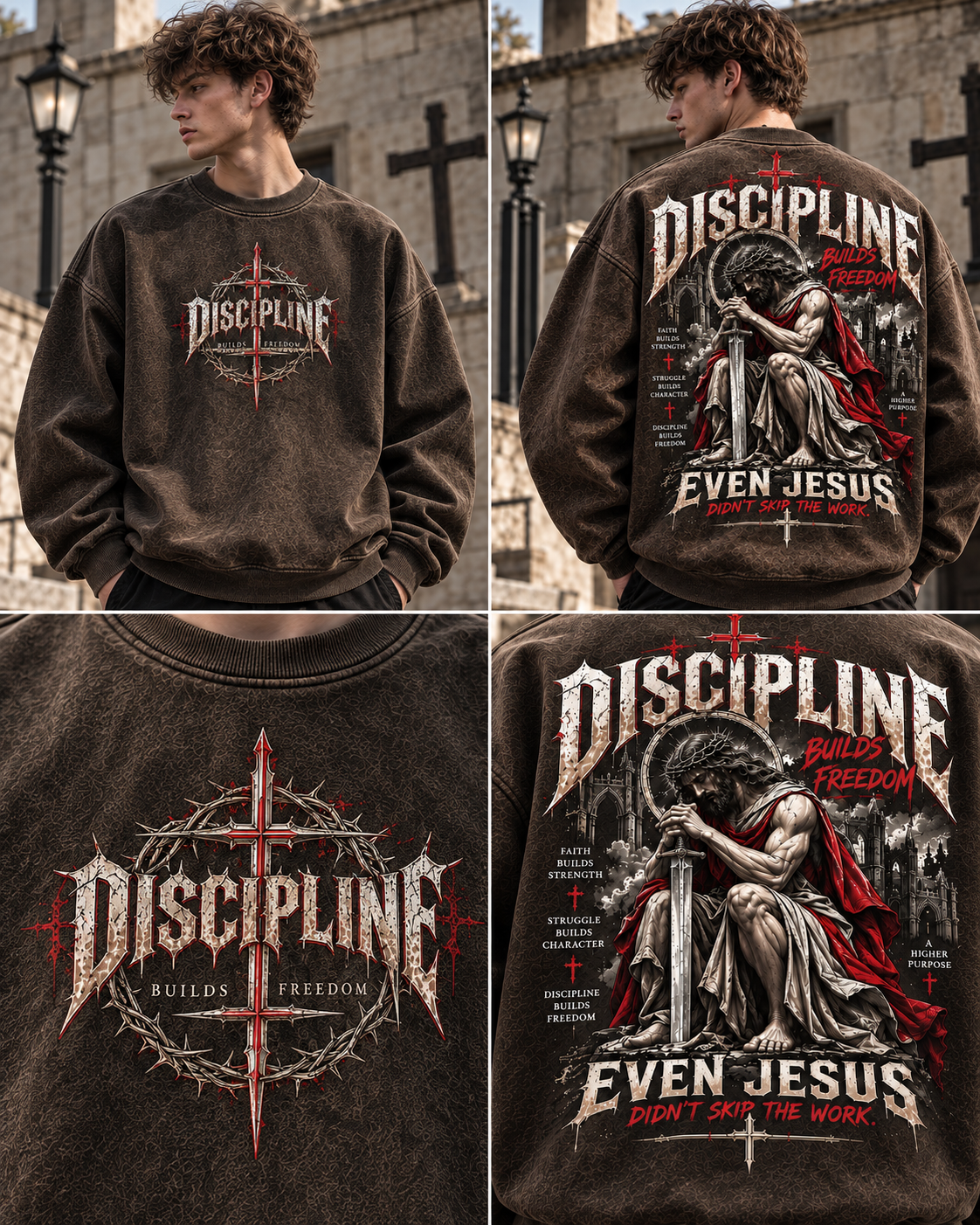 Discipline Builds Freedom – Vintage Gothic Sweatshirt
