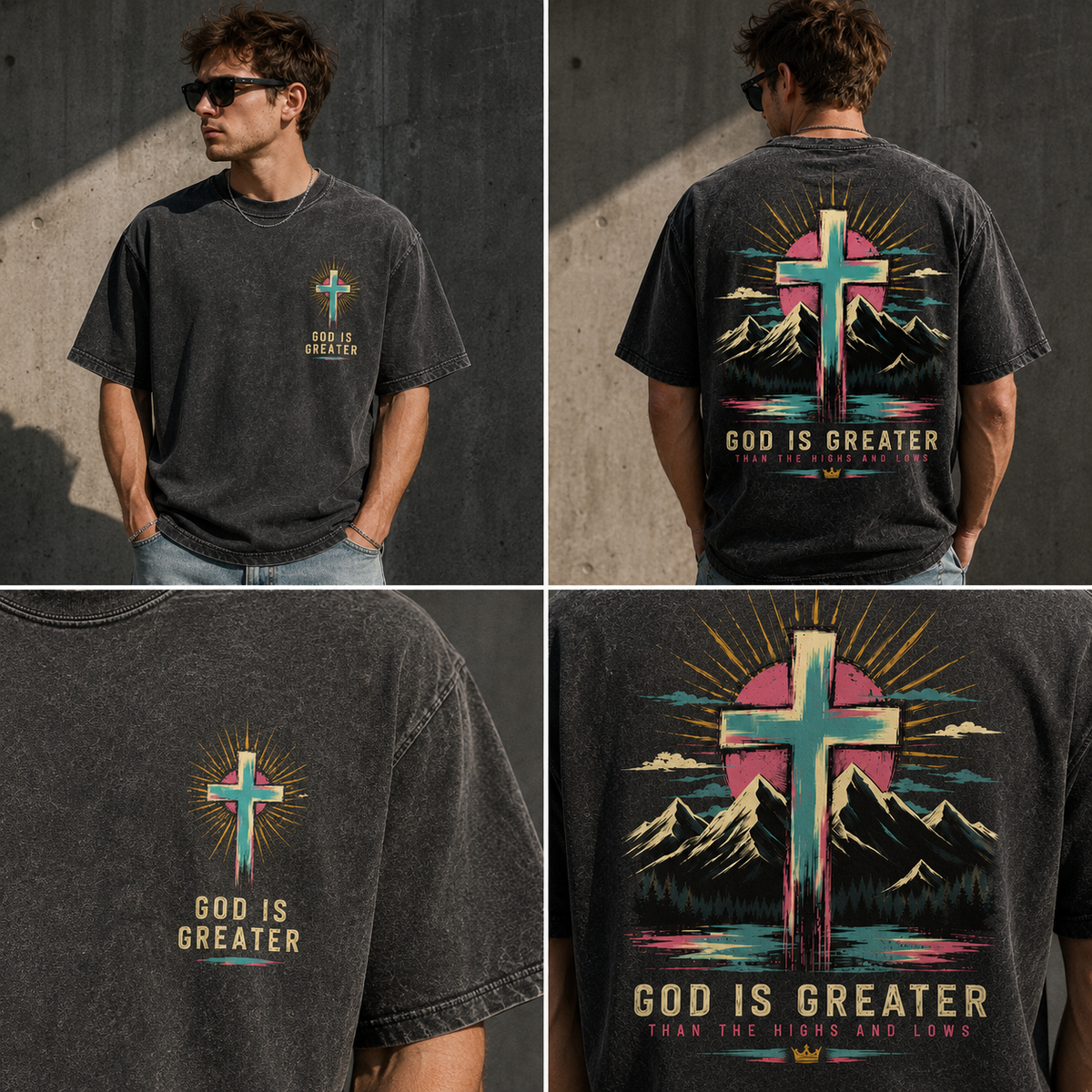 God Is Greater Vintage Cross Tee