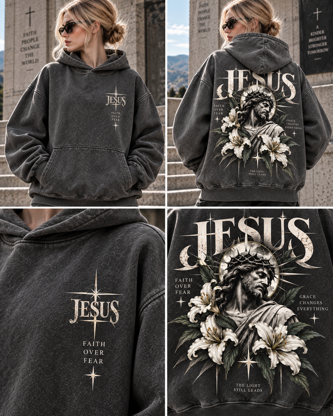 JESUS Faith Over Fear Vintage Hoodie