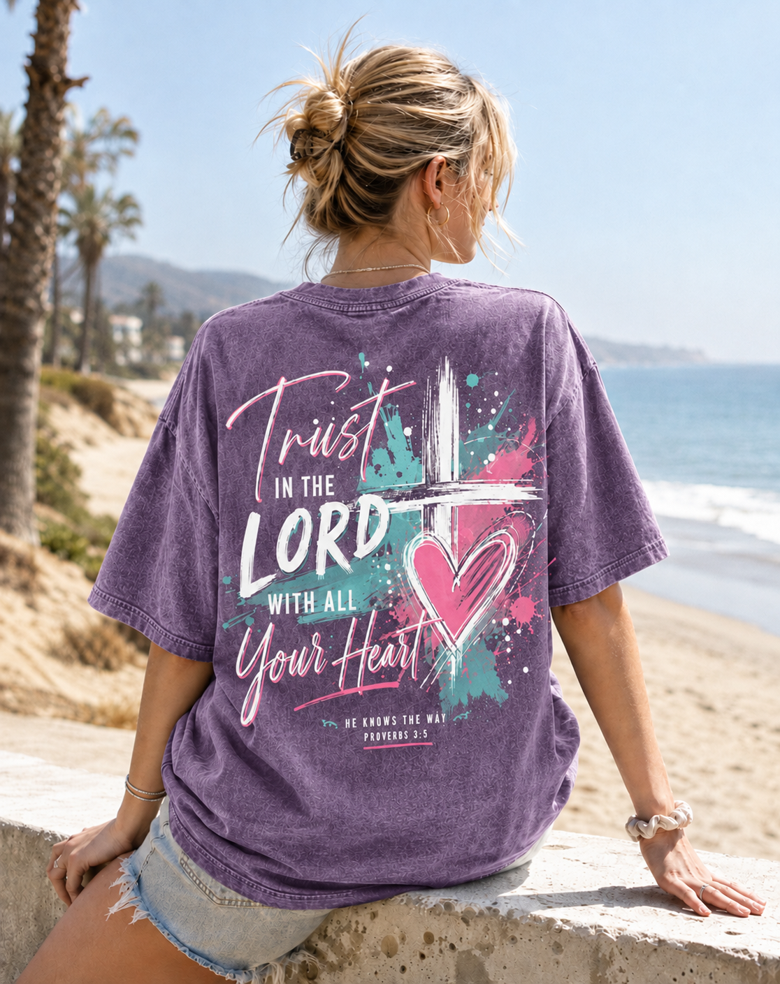 Faith Over Fear Graphic Washed T-Shirt