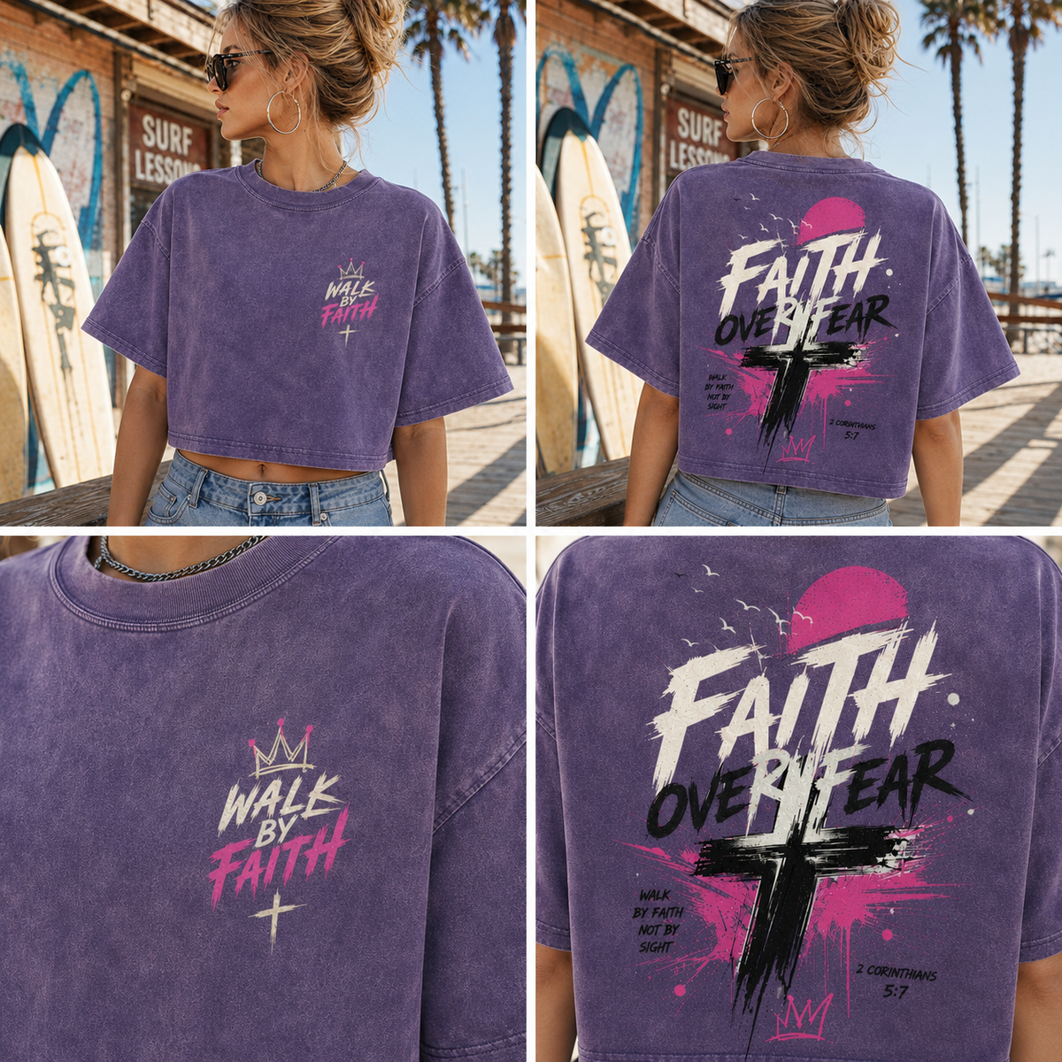 Faith Over Fear – Vintage Faith Crop Tee