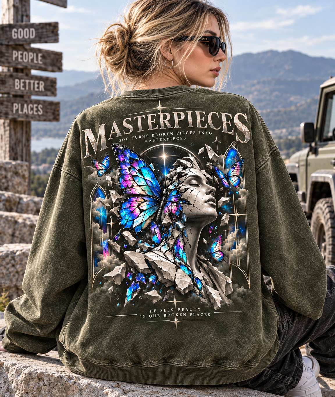 Masterpieces Butterfly Vintage Sweatshirt