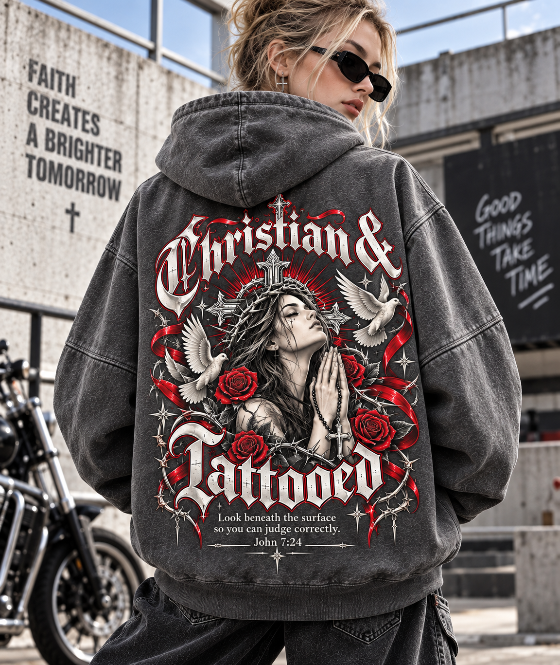 Christian & Tattooed – Vintage Gothic Hoodie