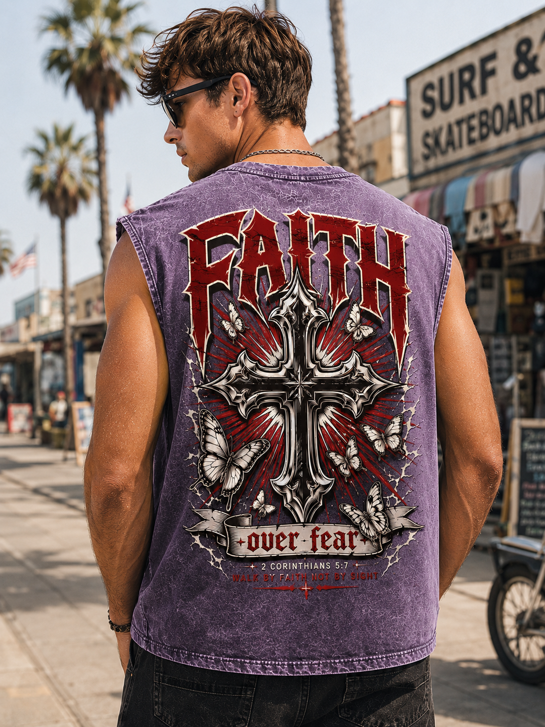 FAITH Over Fear Washed Black Tee
