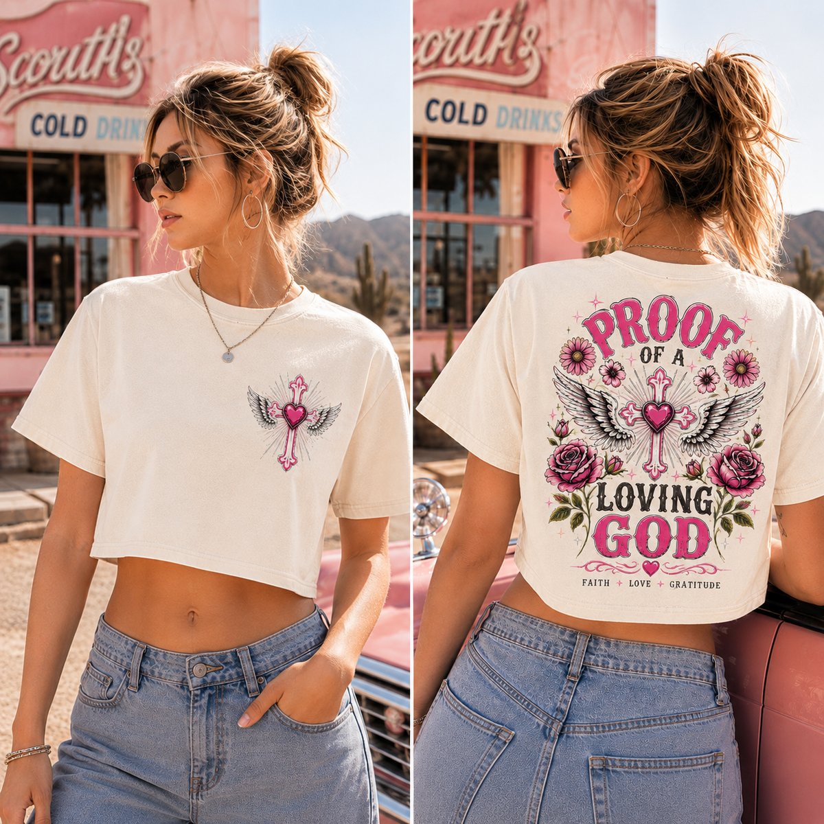 Proof of a Loving God – Vintage Faith Crop Top
