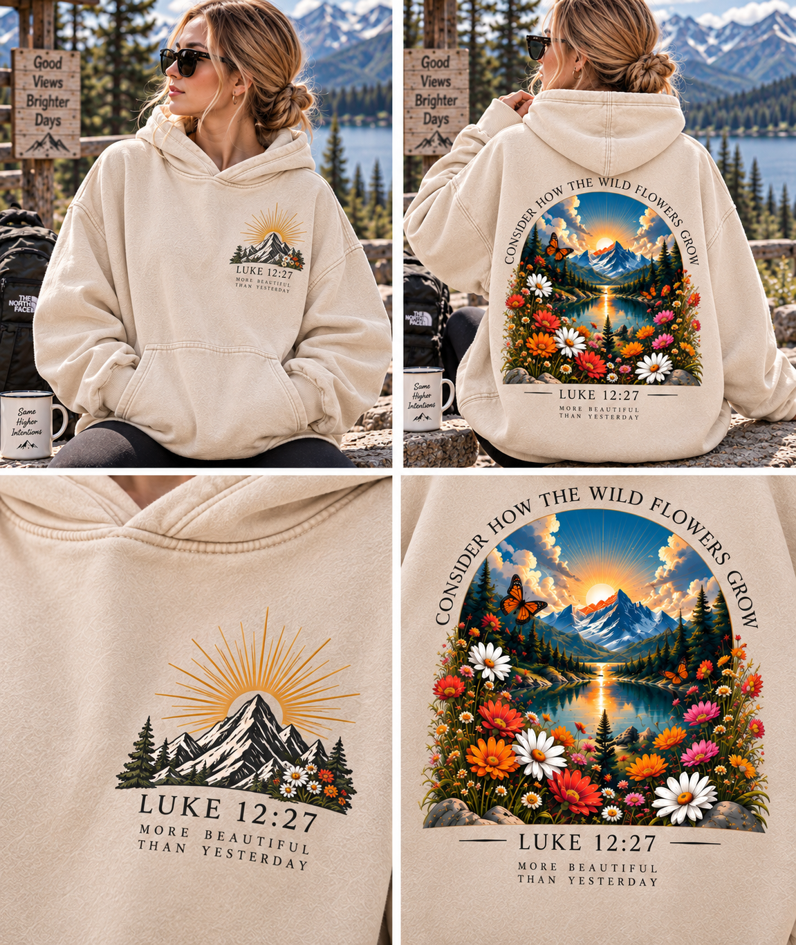 Wildflower Luke 12:27 Hoodie