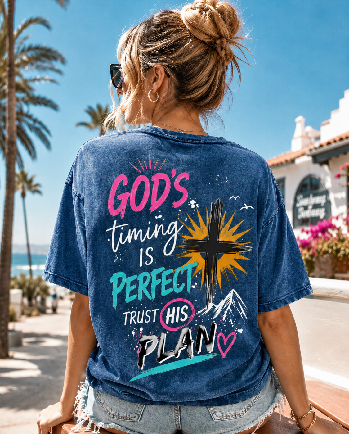 God’s Timing Is Perfect – Faith Graphic Washed Tee