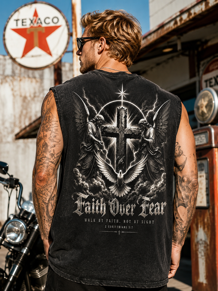 Faith Over Fear Washed Tank Top