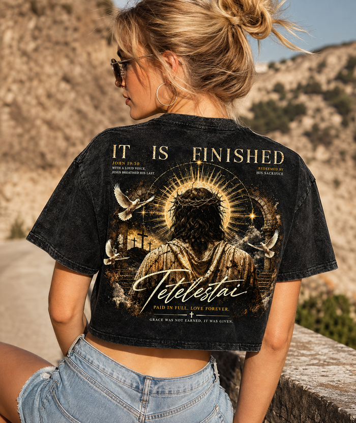 Tetelestai Faith Vintage Crop Top – It Is Finished