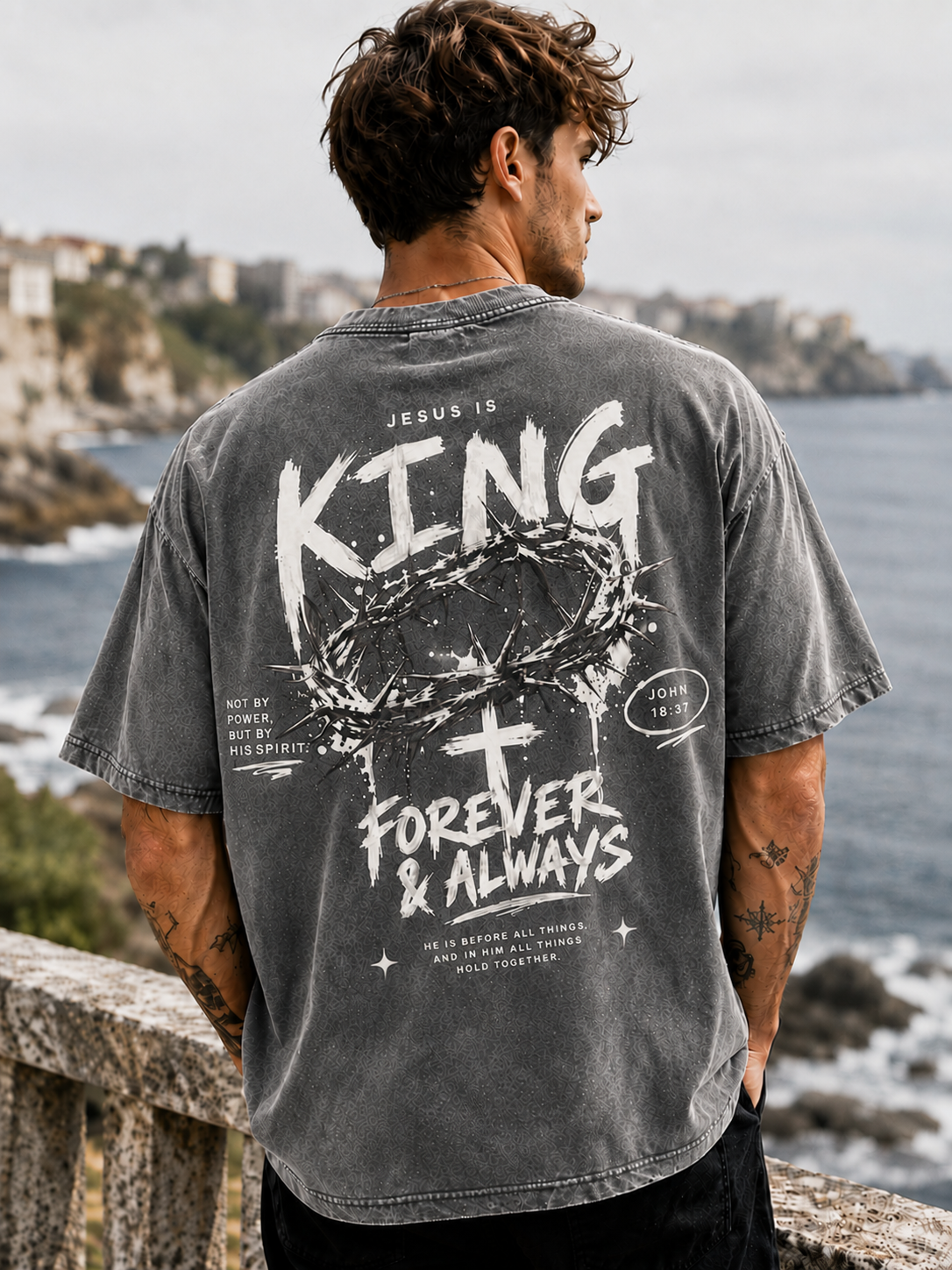 Vintage Faith Graphic T-Shirt – Jesus Is King