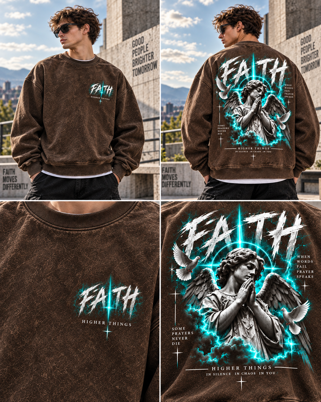 FAITH ANGEL – Higher Things Washed Sweatshirt