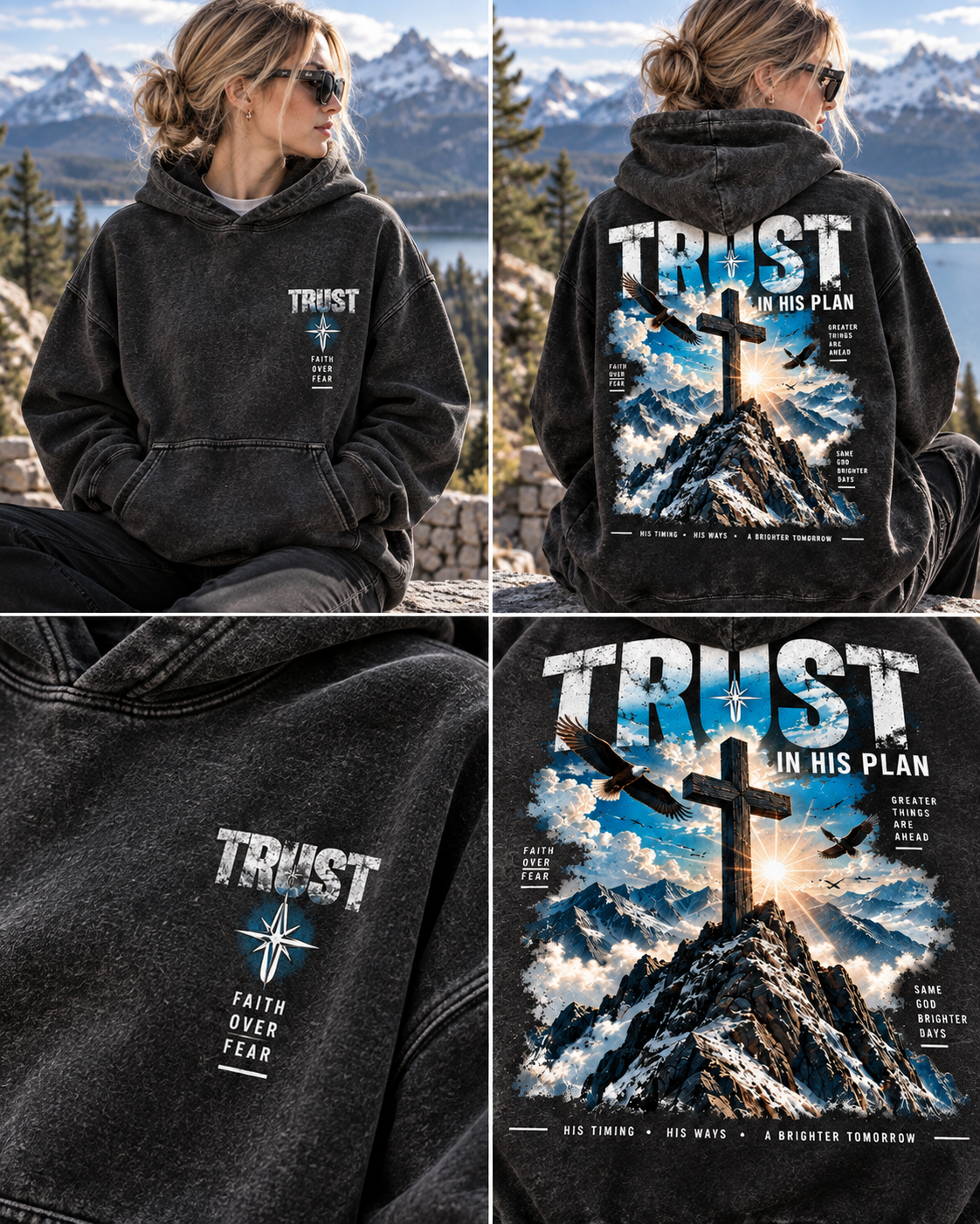 Trust In His Plan Hoodie – Vintage Mountain Faith