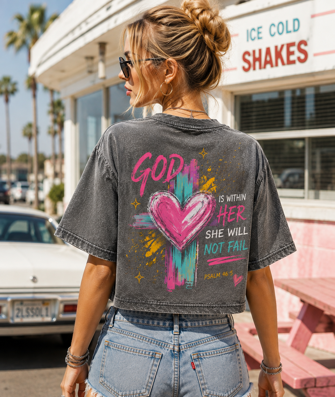 God Is Within Her – Vintage Faith Crop Top
