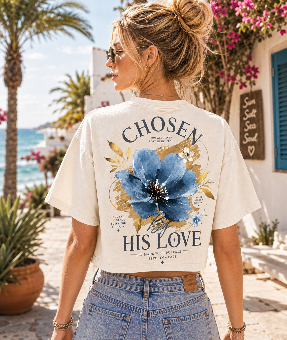 Chosen His Love – Vintage Floral Crop Top