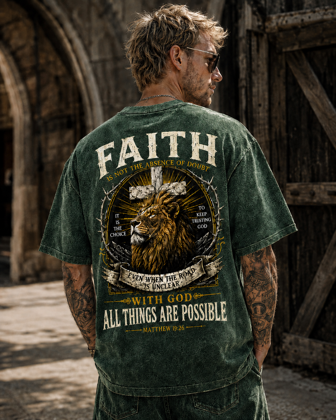 Faith Lion Cross T-Shirt